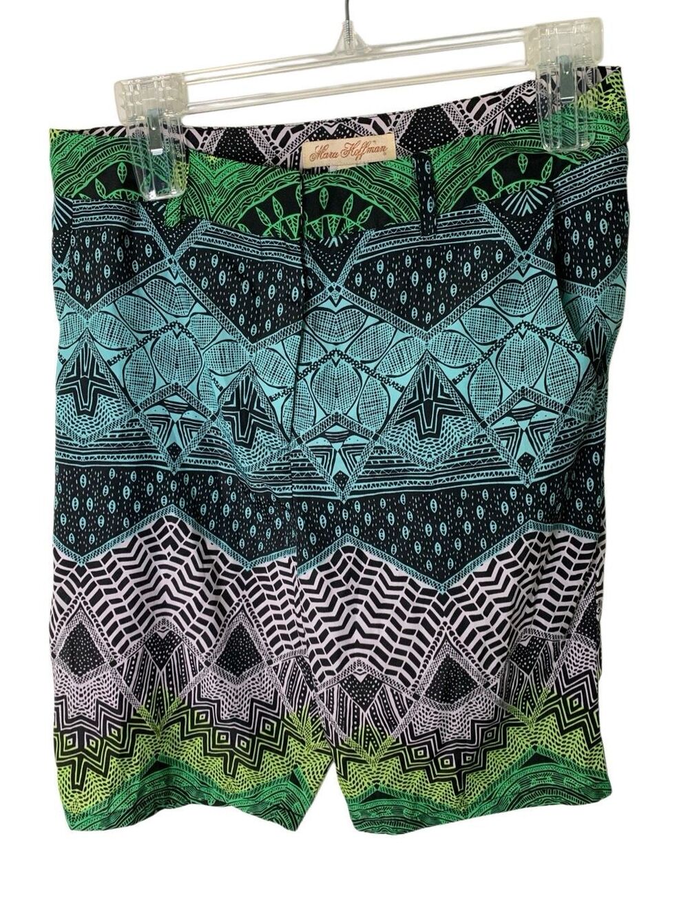 Mara Hoffman Bermuda shorts vibrant geometric Aztec print women's size 6